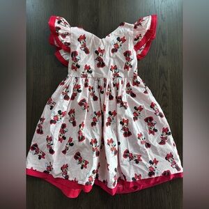 New!! Sugarplums Handmade 5/6 Red Minnie Mouse Print Girls Dress